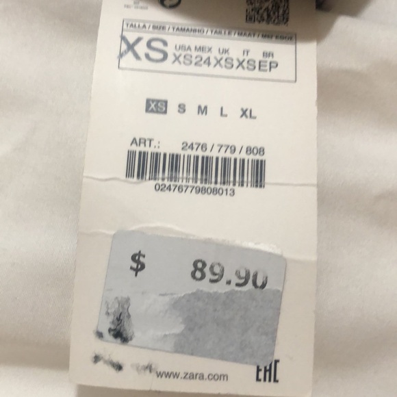 Zara grey metallic sheen satin asymmetrical hem line midi skirt - Picture 3 of 7